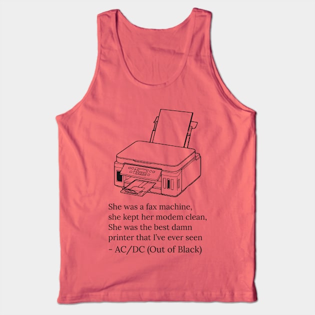 Fax Machine Tank Top by Bryan's Tees